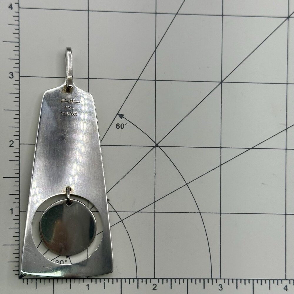 Hans Hansen Denmark #367 Kinetic Pendant 925S Sterling Silver Modernist Signed - Picture 9 of 15